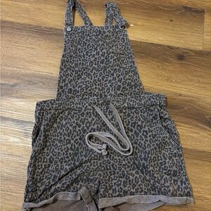 Wallflower Brown and Black Leopard Print Overall Romper